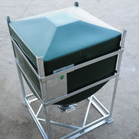 The DGO 90 IBC has steel frame and rotationally moulded seamless plastic liner.